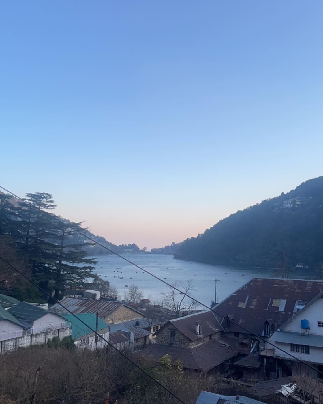 A mountain lake overlooking Nainital
